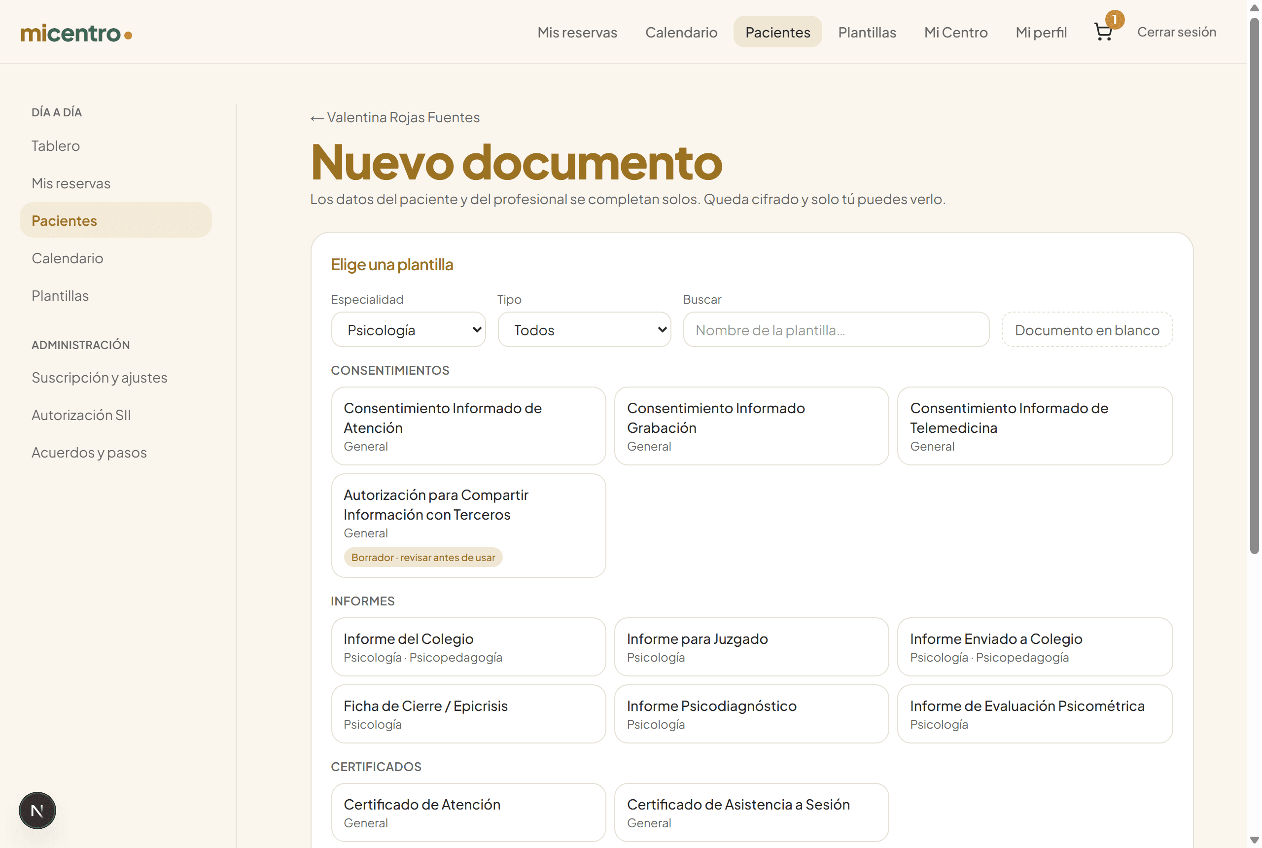 Preparas el documento
